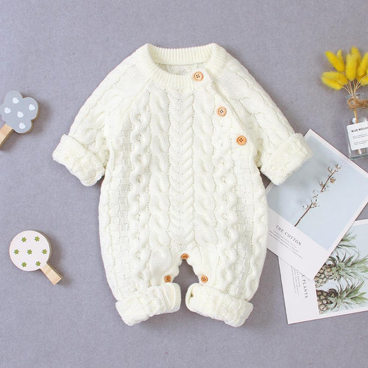 Baby Rompers Long Sleeve Winter Warm Knitted